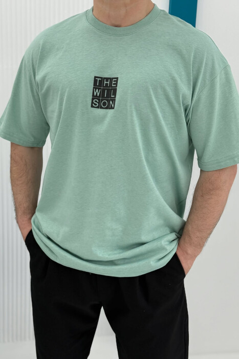 CHEST SQUARE BADGE ONE COLOR MEN T-SHIRT MINT/MENTE - 3