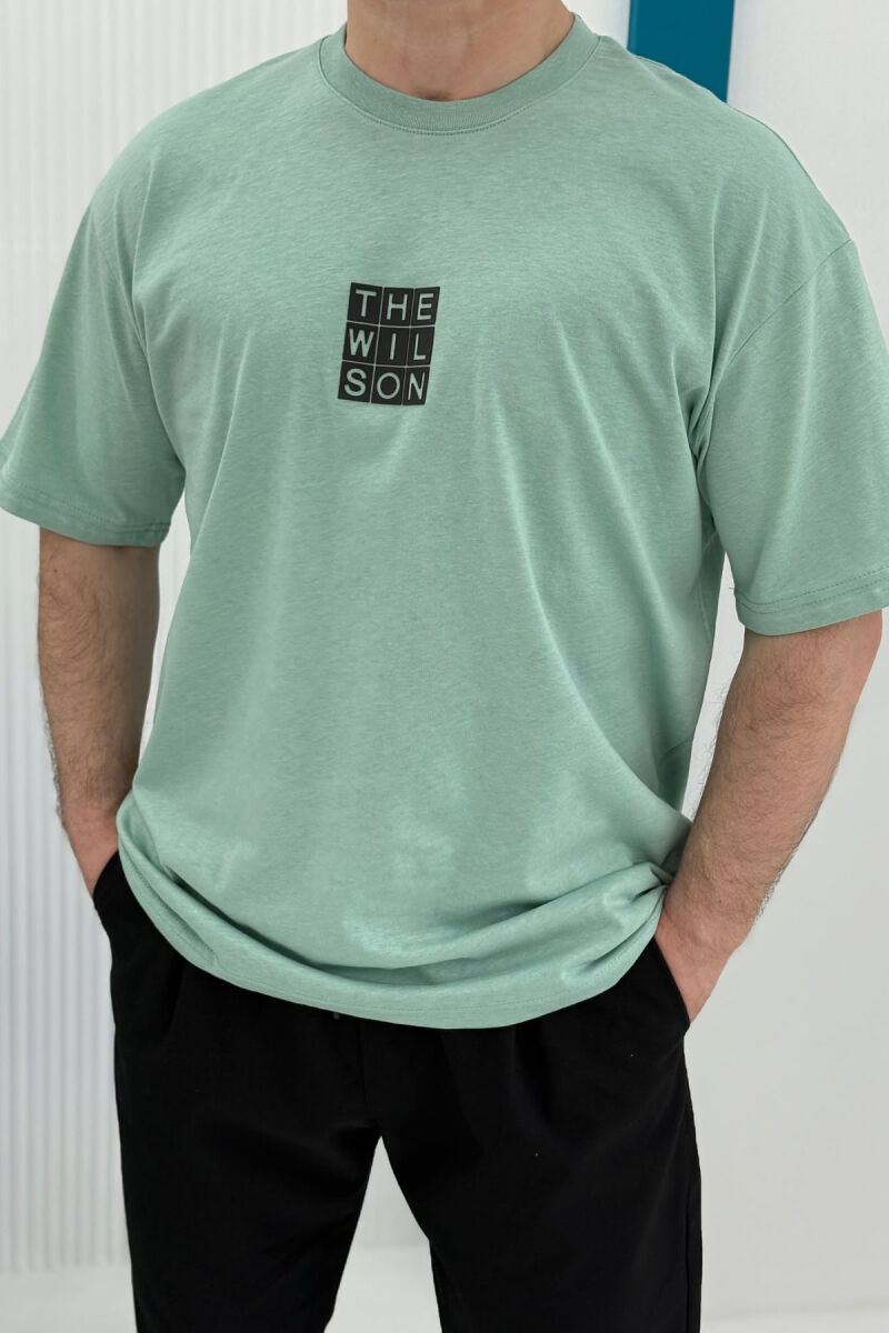 CHEST SQUARE BADGE ONE COLOR MEN T-SHIRT MINT/MENTE - 3