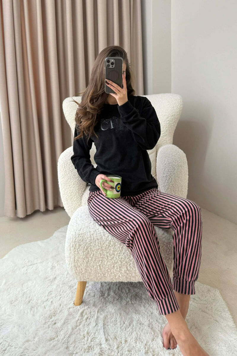 CHIC FRONT WRITTING WOMEN PYJAMAS BLACK/ E ZEZE - 2