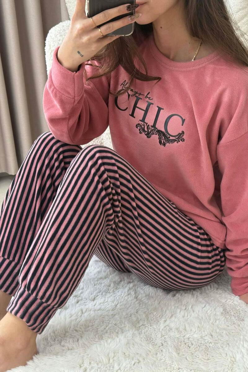 CHIC FRONT WRITTING WOMEN PYJAMAS POWDER/PUDER - 4