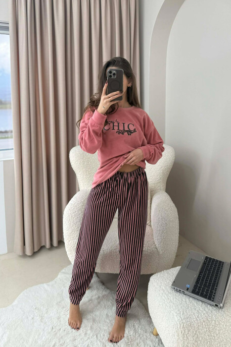 CHIC FRONT WRITTING WOMEN PYJAMAS POWDER/PUDER - 1