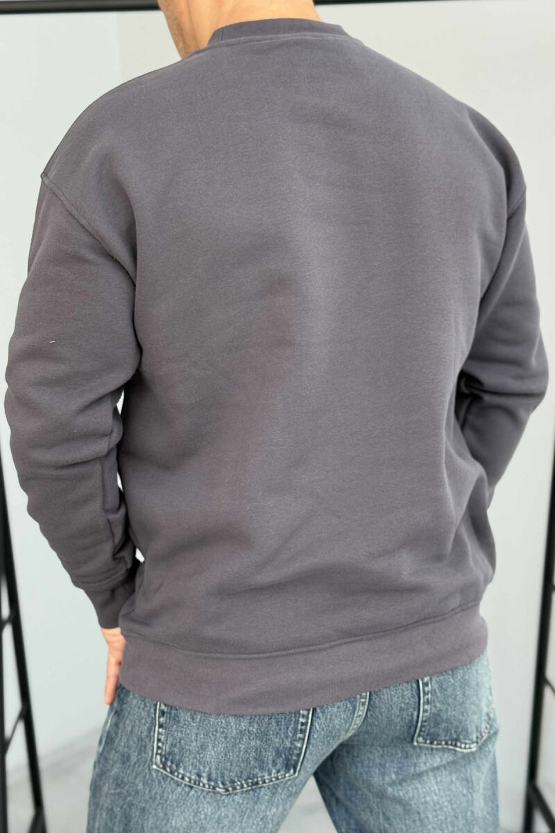CHICAGO FRONT WRITTING FLUFFY MEN SWEATSHIRT DARK GREY/GEE - 3