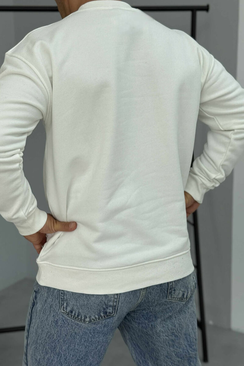 CHICAGO FRONT WRITTING FLUFFY MEN SWEATSHIRT WHITE-E BARDHE - 3