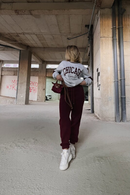 CHICAGO SWEATSHIRT+JOGGERS WOMEN FLUFFY SET LIGHT GREY/GZ 