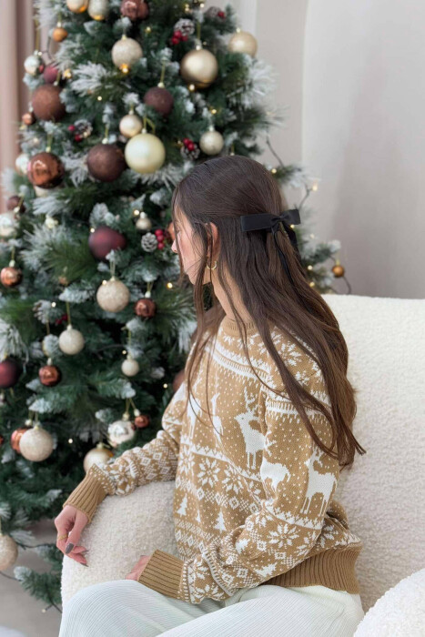 CHRISTMAS DESIGN UNISEX SWEATER BEIGE/BEZHE - 2