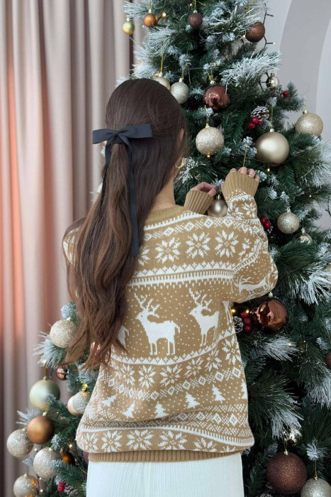 CHRISTMAS DESIGN UNISEX SWEATER BEIGE/BEZHE - 4