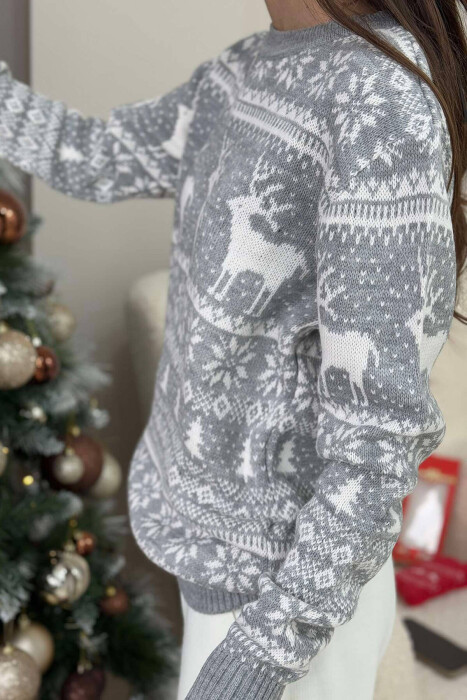 CHRISTMAS DESIGN UNISEX SWEATER GREY/GRI - 2