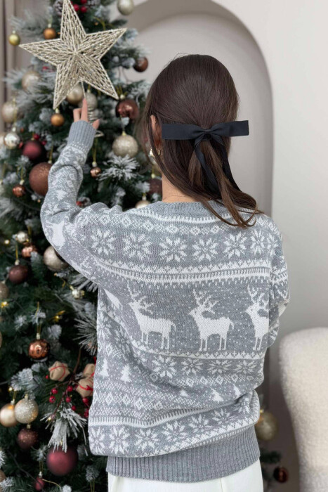 CHRISTMAS DESIGN UNISEX SWEATER GREY/GRI - 4