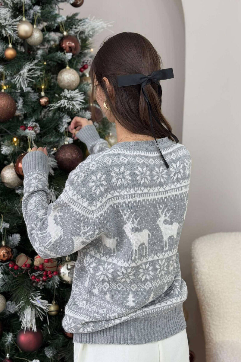 CHRISTMAS DESIGN UNISEX SWEATER GREY/GRI - 5