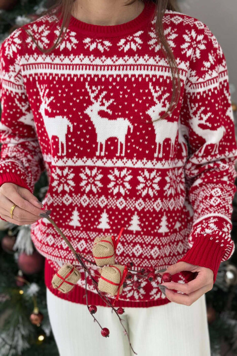 CHRISTMAS DESIGN UNISEX SWEATER RED/E KUQE 