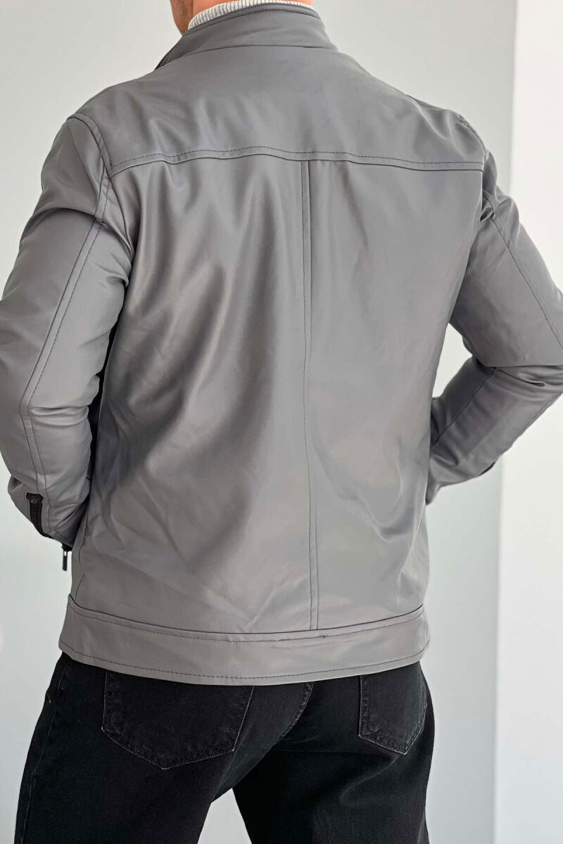 CLASSIC BIKER MEN JACKET GREY/GRI - 3