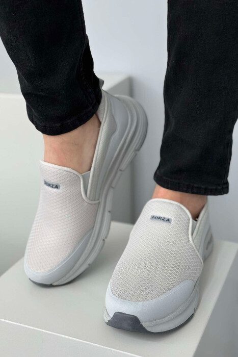 COMFORT SLIP ON SIMPLE MEN SNEAKERS LIGHT GREY/GZ - 4