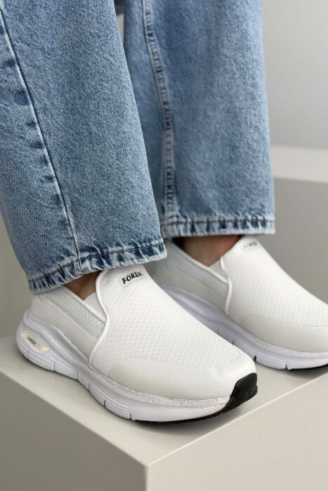 COMFORT SLIP ON SIMPLE MEN SNEAKERS WHITE-E BARDHE - 5