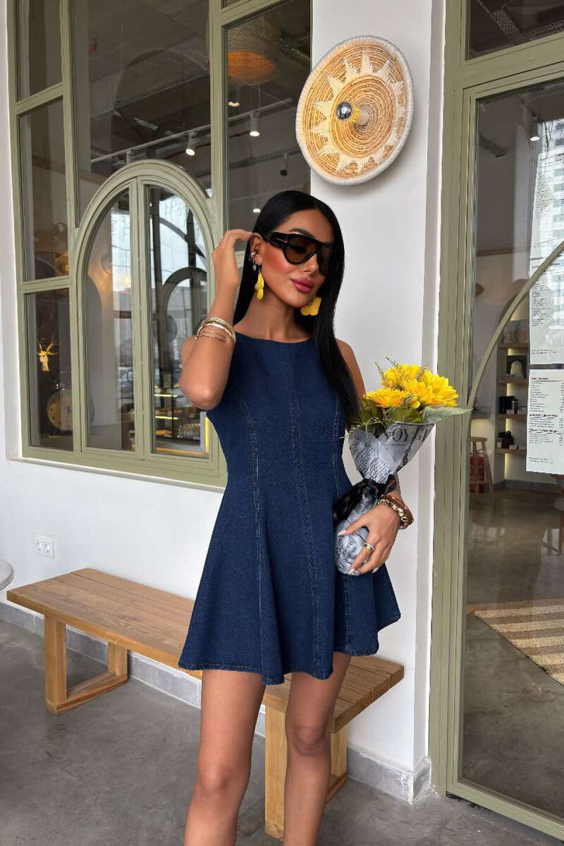 COMFORTABLE DESIGN FORM JEANS MINI WOMEN DRESS BLUE/BLU - 3