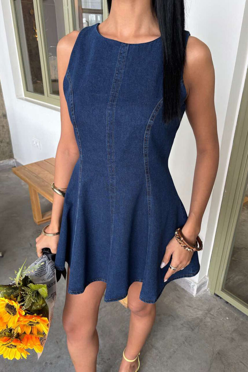 COMFORTABLE DESIGN FORM JEANS MINI WOMEN DRESS BLUE/BLU - 4