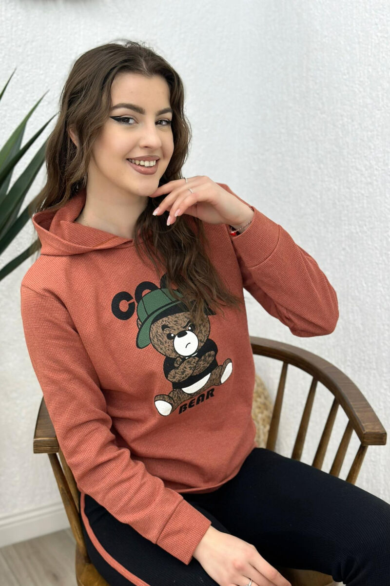 COOL BEAR HOOD WOMAN PYJAMAS BROWN/KAFE - 3