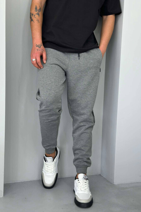 COTTON SIMPLE MEN SWEATPANTS IN GREY COLOR - 1