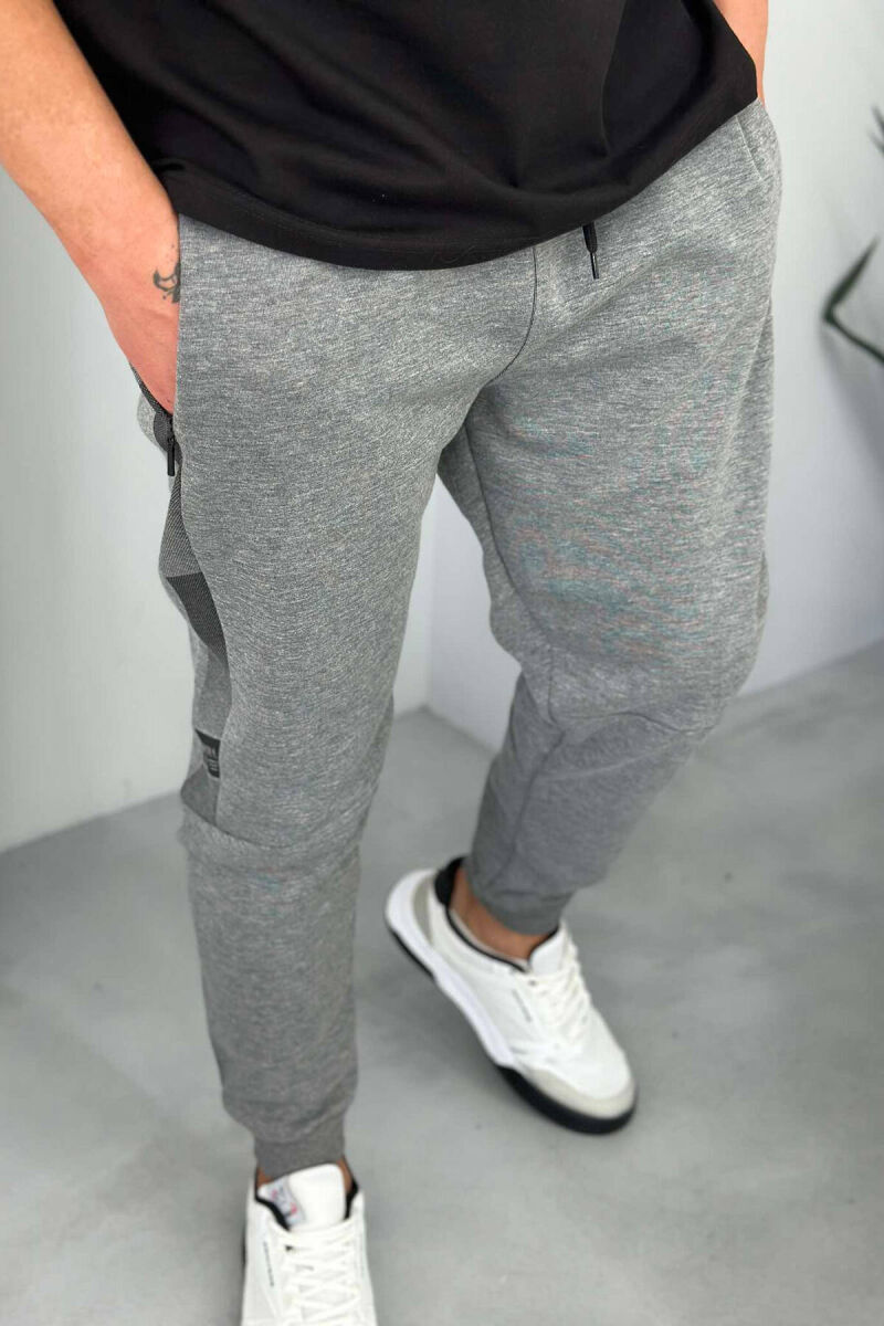 COTTON SIMPLE MEN SWEATPANTS IN GREY COLOR - 2