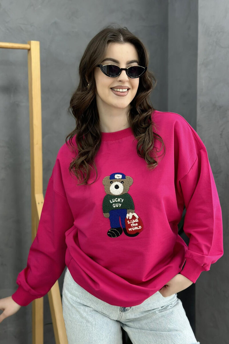 COTTON BEAR SWEATSHIRT FUCHSIA/CIKLAMI - 1