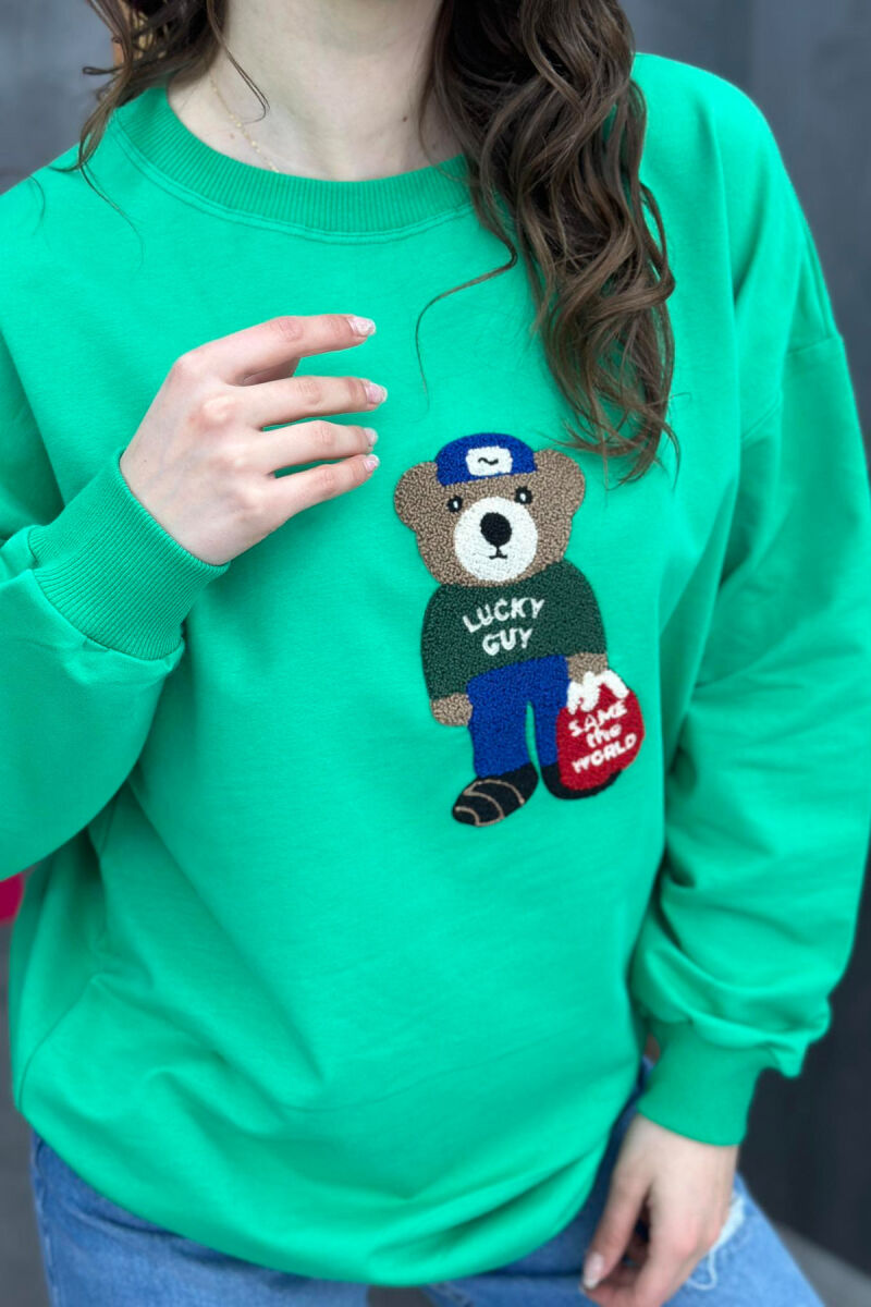 COTTON BEAR SWEATSHIRT GREEN/JESHILE - 2