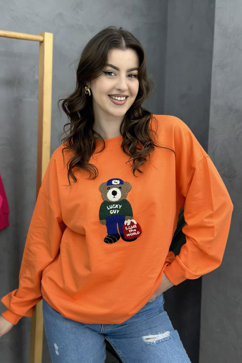 COTTON BEAR SWEATSHIRT ORANGE/PORTOKALLI - 1