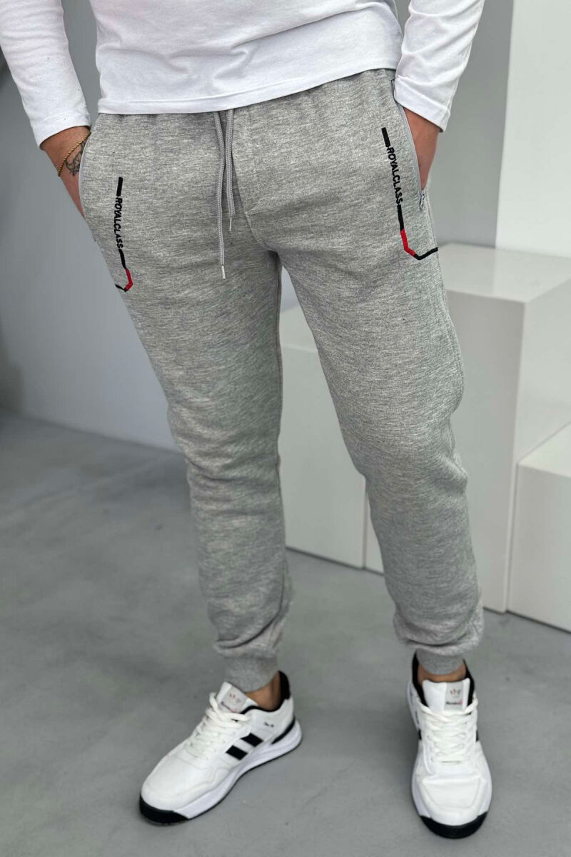 COTTON BLACK SWEATPANTS LIGHT GREY/GZ - 1