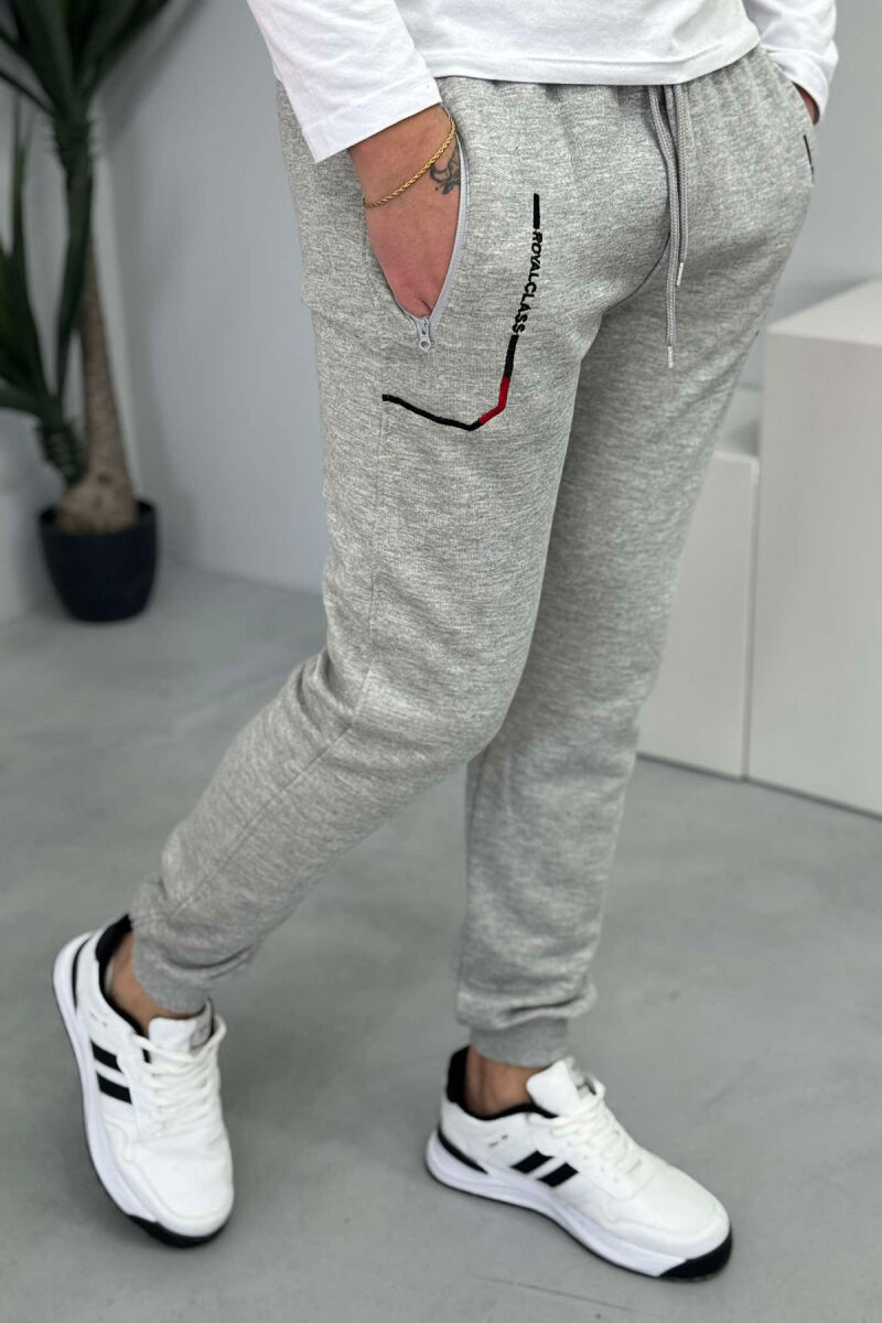 COTTON BLACK SWEATPANTS LIGHT GREY/GZ - 2