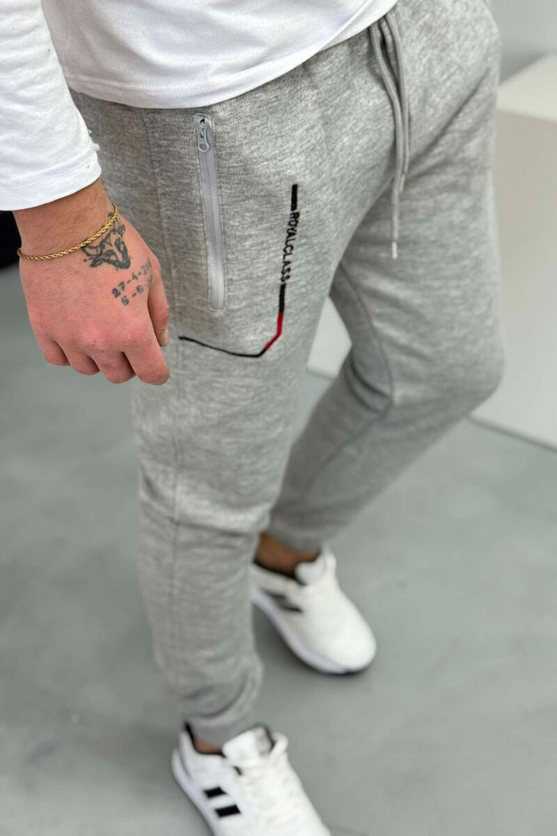 COTTON BLACK SWEATPANTS LIGHT GREY/GZ - 3