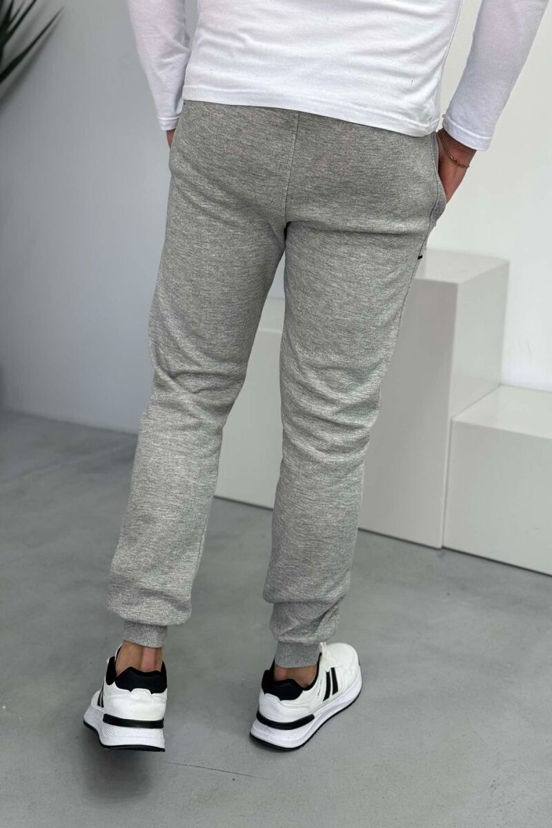 COTTON BLACK SWEATPANTS LIGHT GREY/GZ - 5