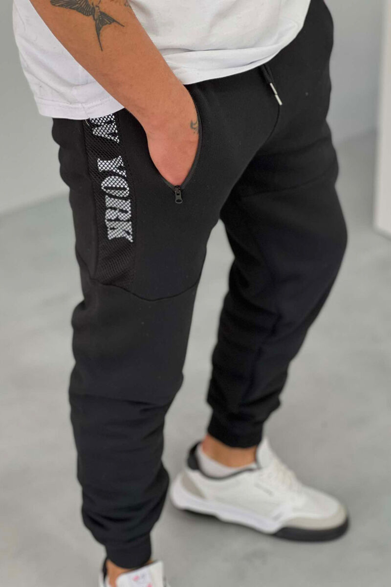 COTTON FLUFFY NEW YORK MAN SWEATPANTS BLACK/ E ZEZE - 5