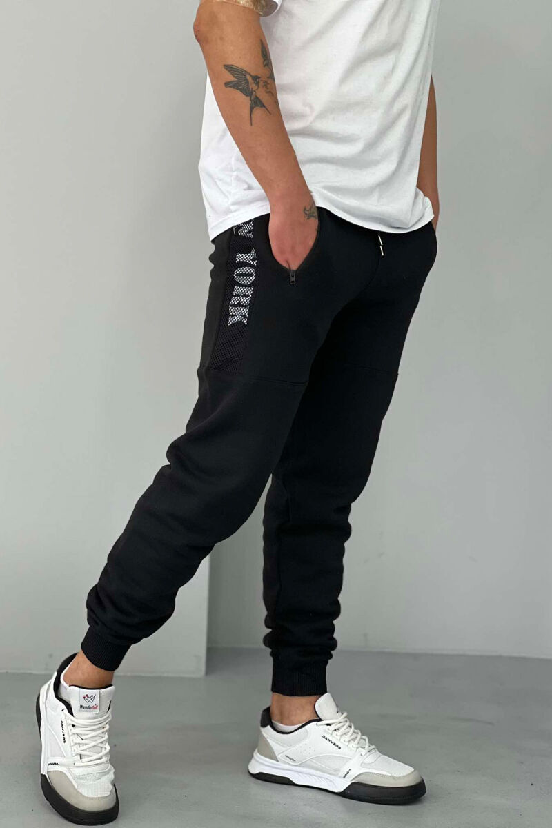 COTTON FLUFFY NEW YORK MAN SWEATPANTS BLACK/ E ZEZE - 6