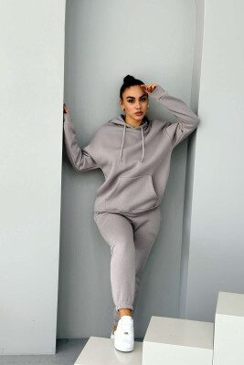 COTTON FLUFFY ONE COLOR WOMAN SET GREY/GRI 