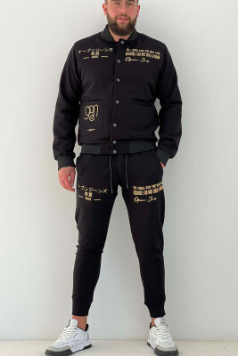 COTTON JACKET+JOGGERS MEN SET BLACK/ E ZEZE 