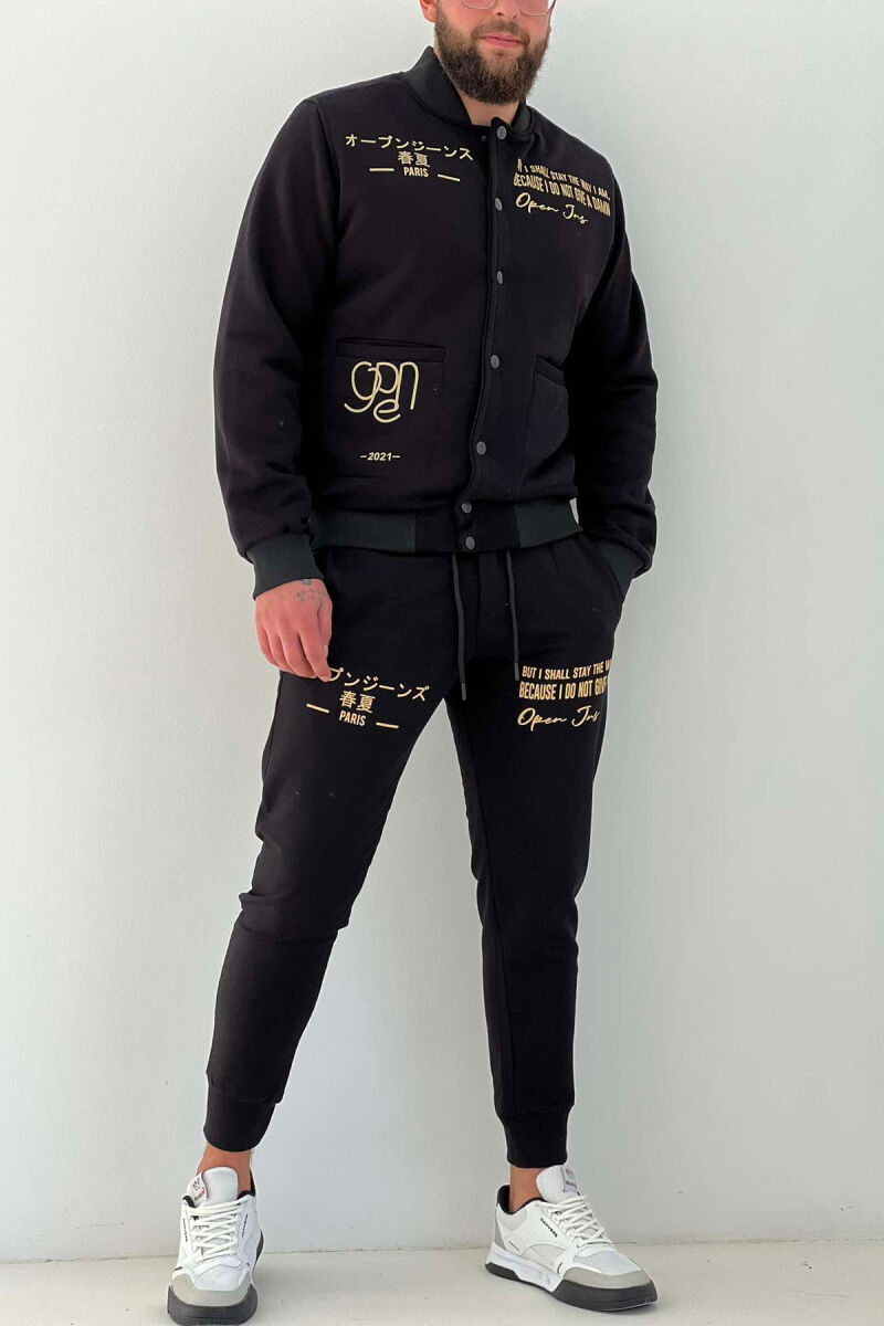 COTTON JACKET+JOGGERS MEN SET BLACK/ E ZEZE - 5