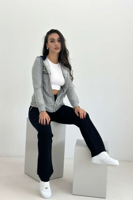 COTTON JACKET+SWEATPANTS WOMEN SET LIGHT GREY/GZ 