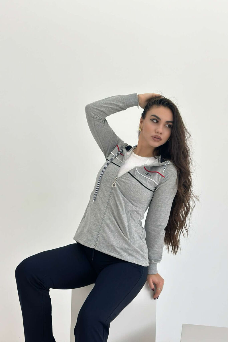 COTTON JACKET+SWEATPANTS WOMEN SET LIGHT GREY/GZ - 5