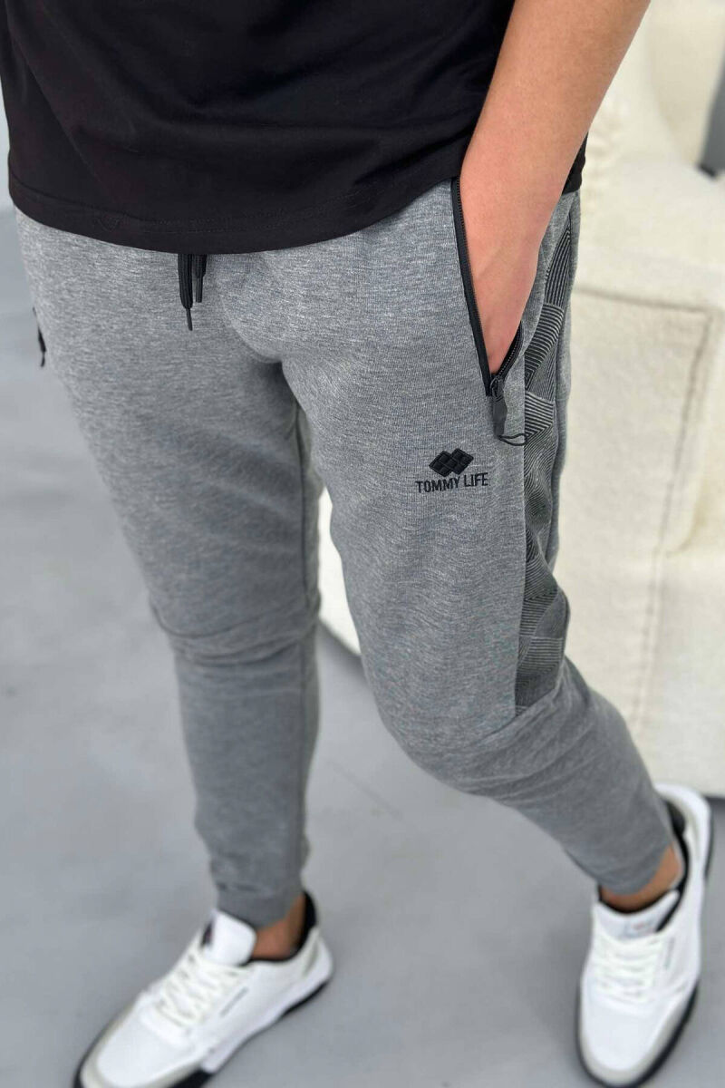 COTTON MEN SWEATPANTS IN GREY COLOR - 4