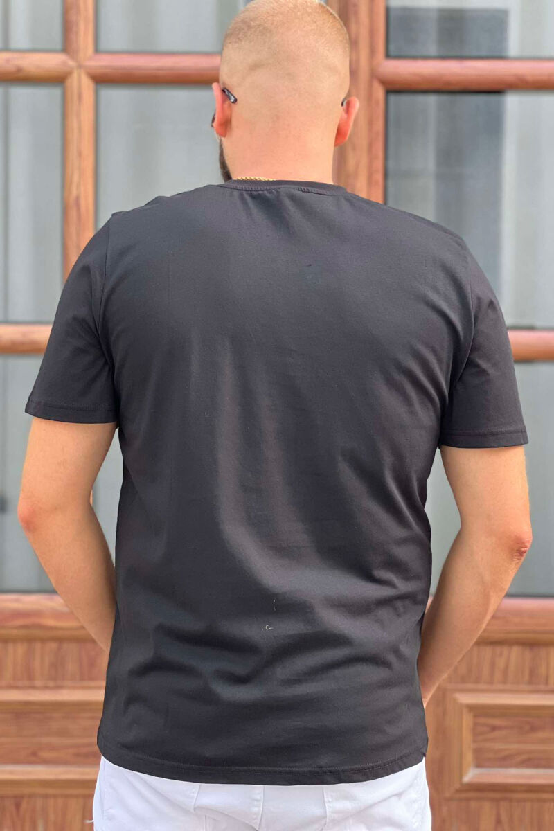 COTTON ONE COLOR MEN T-SHIRT BLACK/ E ZEZE - 2