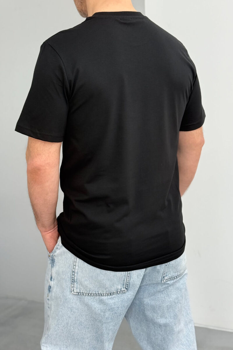 COTTON ONE COLOR MEN T-SHIRT BLACK/ E ZEZE - 3