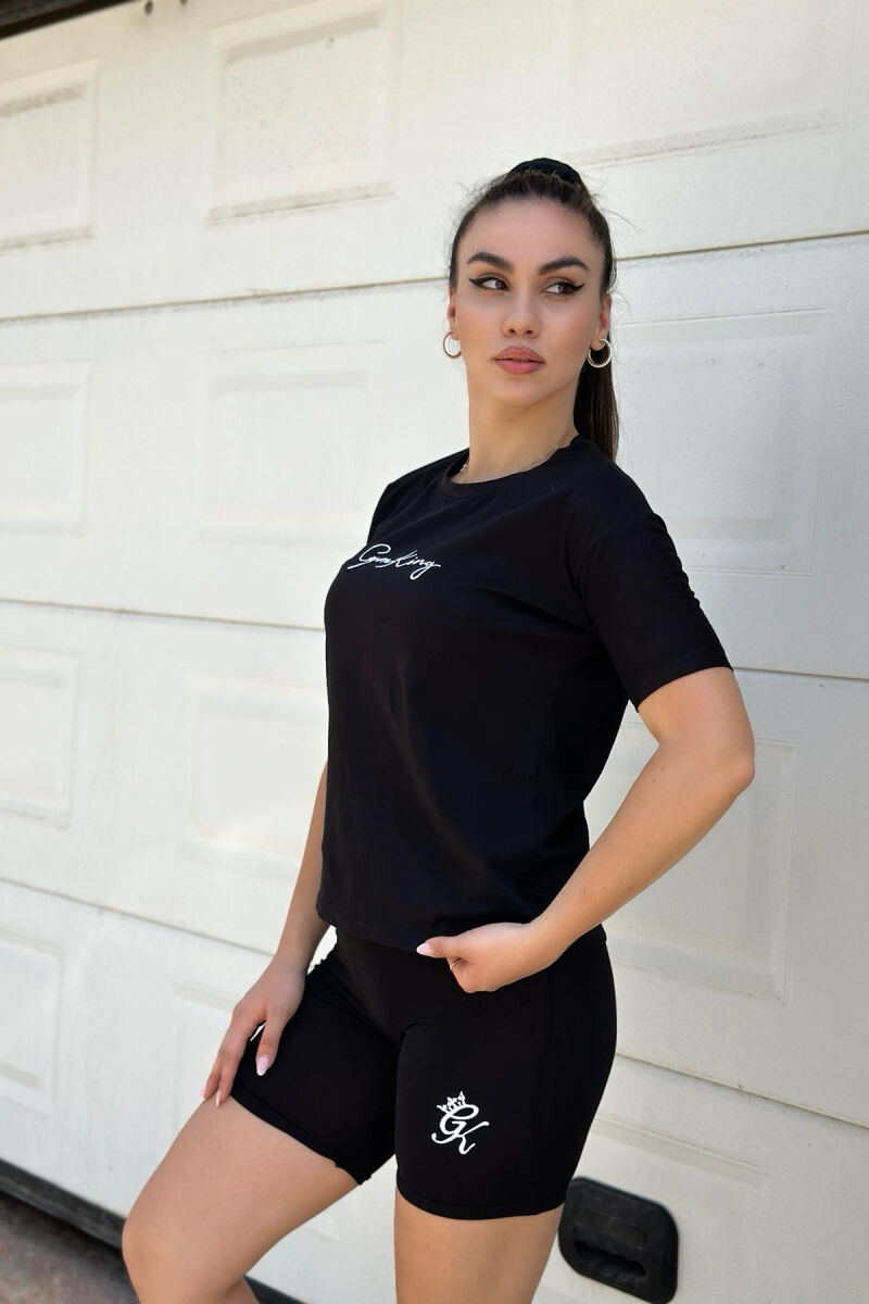 COTTON SHORTS+T-SHIRT WOMEN SET BLACK/ E ZEZE - 2