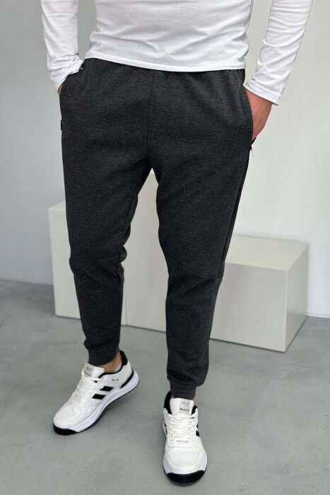 COTTON SIMPLE MEN SWEATPANTS IN DARK GREY COLOR 