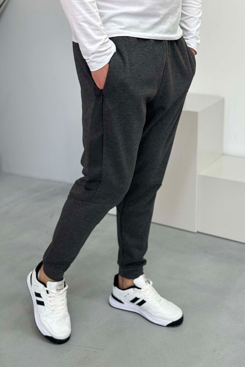 COTTON SIMPLE MEN SWEATPANTS DARK GREY/GEE - 4