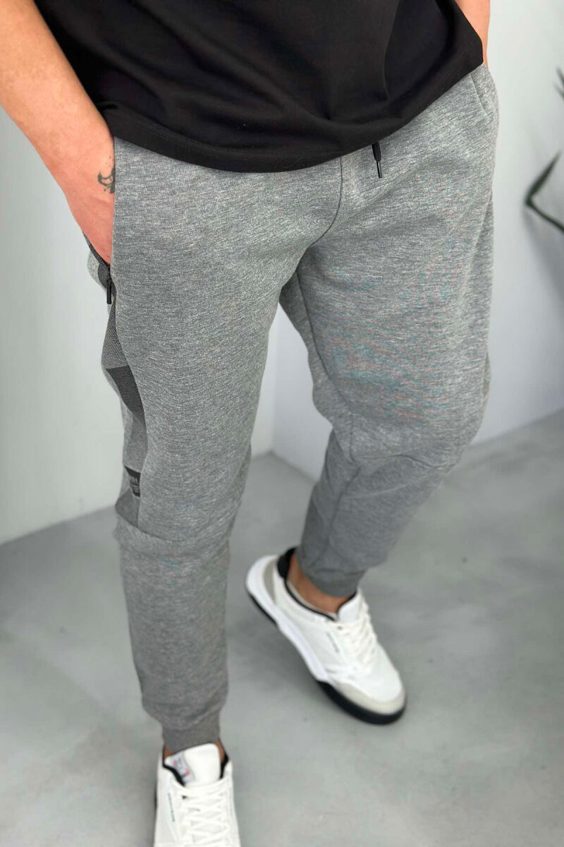 COTTON SIMPLE MEN SWEATPANTS GREY/GRI - 2