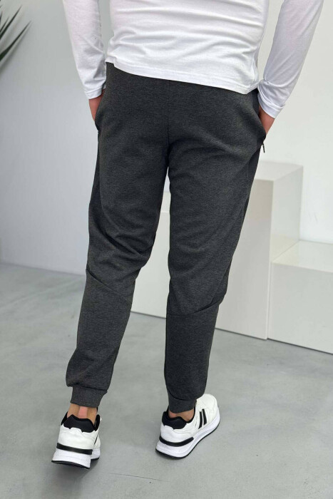 COTTON SIMPLE MEN SWEATPANTS IN DARK GREY COLOR - 3