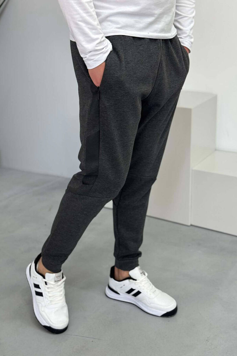 COTTON SIMPLE MEN SWEATPANTS IN DARK GREY COLOR - 4