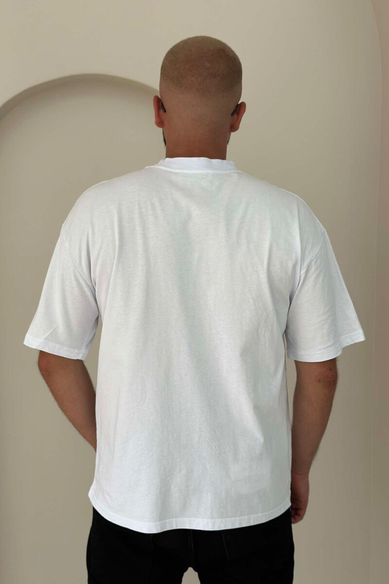 COTTON SIMPLE ONE COLOR MEN T-SHIRT WHITE-E BARDHE - 4