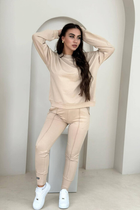 COTTON SIMPLE ONE COLOR WOMAN SET BEIGE/BEZHE 