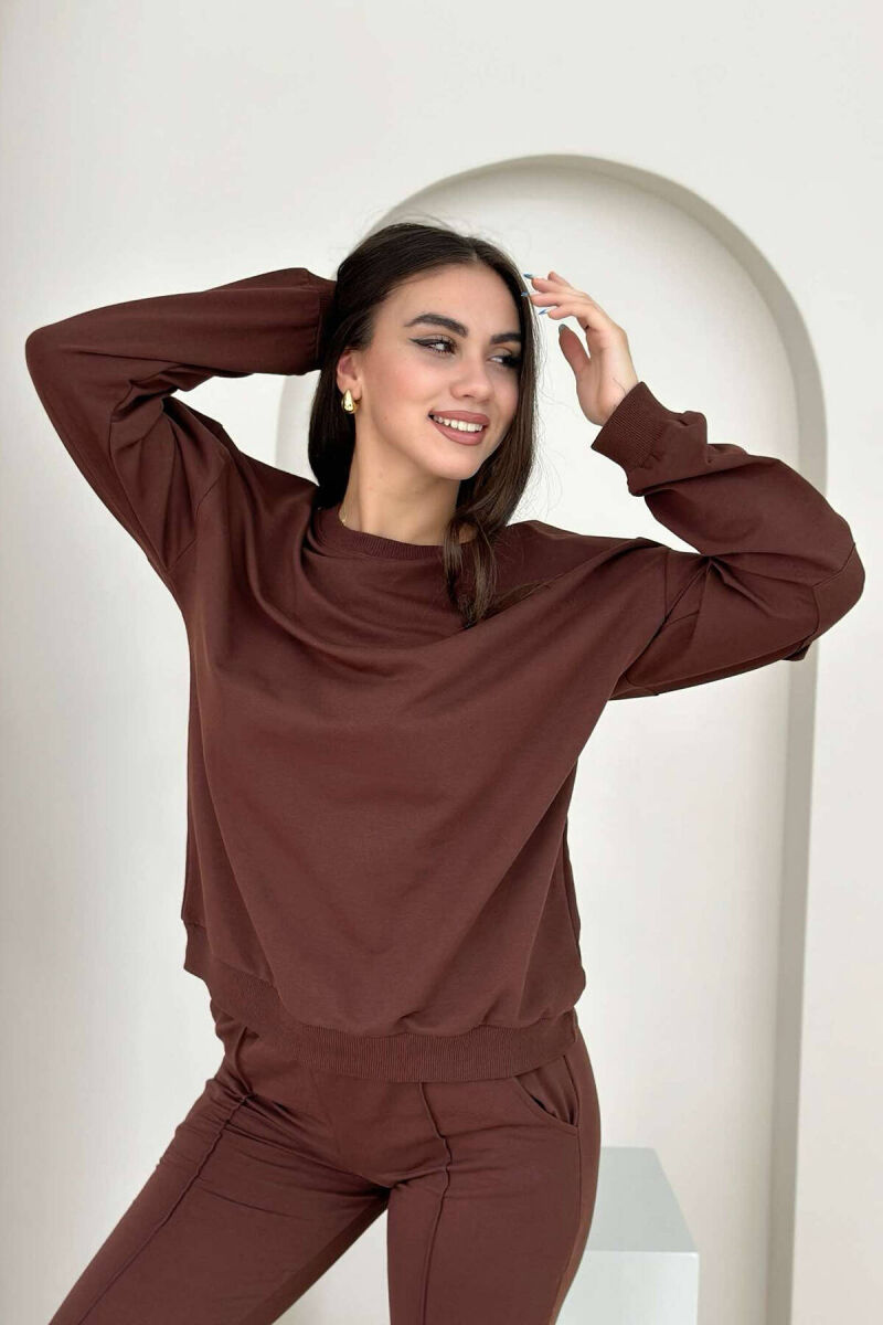 COTTON SIMPLE ONE COLOR WOMAN SET BROWN/KAFE - 5