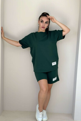 COTTON SIMPLE ONE COLOR WOMAN SET DARK GREEN/JEE 