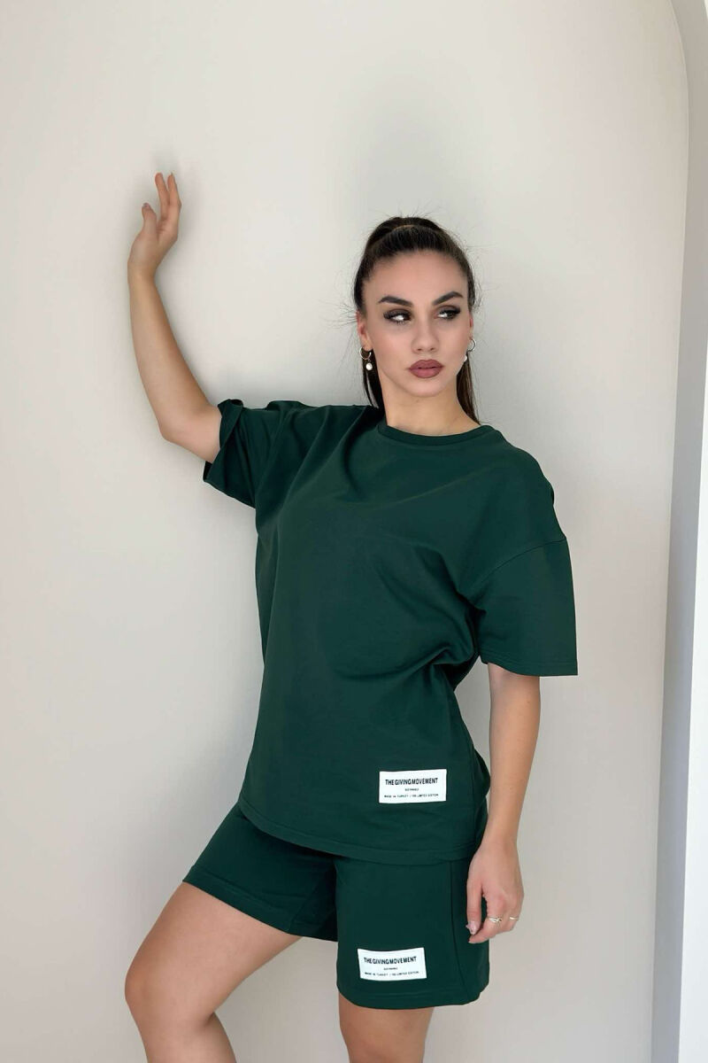 COTTON SIMPLE ONE COLOR WOMAN SET DARK GREEN/JEE - 3